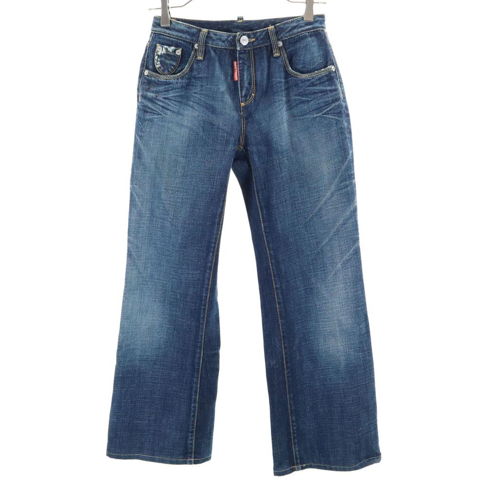DSQUARED2 made in Italy wide Denim pants 40 Jeans painted vintage finish Women Used