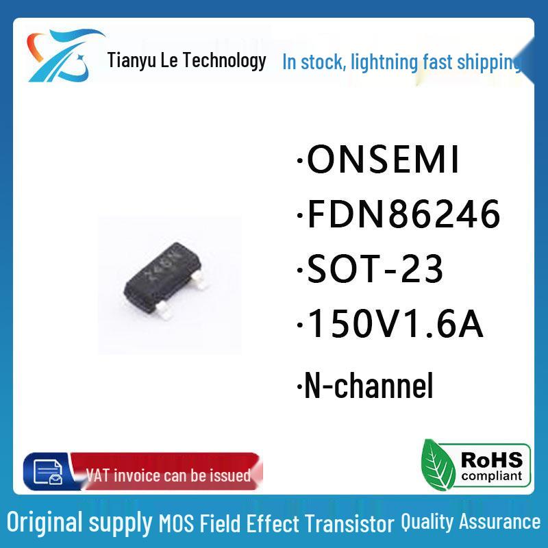 New Original FDN86246 N-Channel MOSFET 150V 1.6A 246 SOT-23 Screen Printing