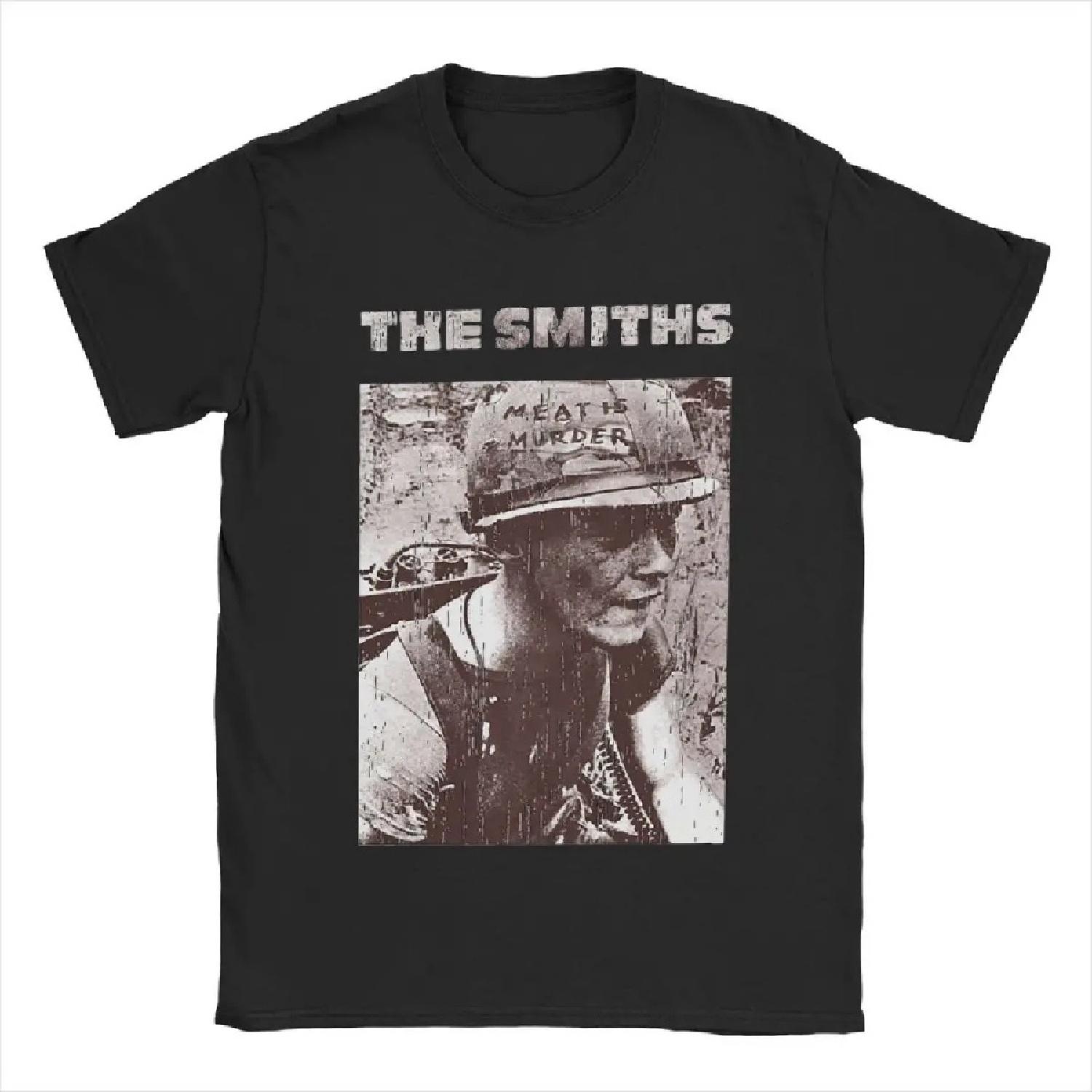 

Мужские футболки The Smiths Meat Is Murder, 100% хлопок, новинка, футболка с коротким рукавом и круглым вырезом, классические футболки XXXXXL чёрный