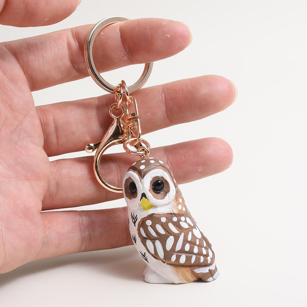 

Hand Carved Mini Decorative Wooden Owl Figurines Cute Hand-Painted Owl Statue Kawaii Desk Decor Ornament Gift for Owl Lovers