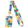 Breloc cu șnur pentru stick USB cu Card pentru Autism și Suport pentru ID, Port Cameră, Slot pentru Card de Acces, Imprimabil cu Logo