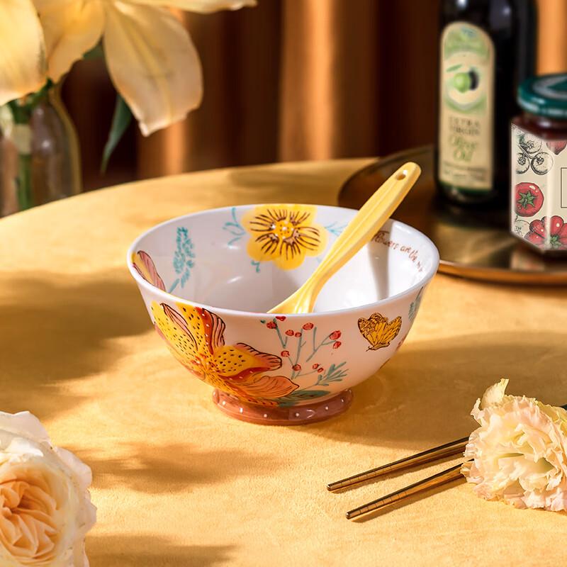 JOYYE Hand-Painted Ceramic Couple's Bowl Set