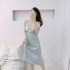 Ice Silk Slip Dress For Women With Vneck And Padding For Sleep And Lounge