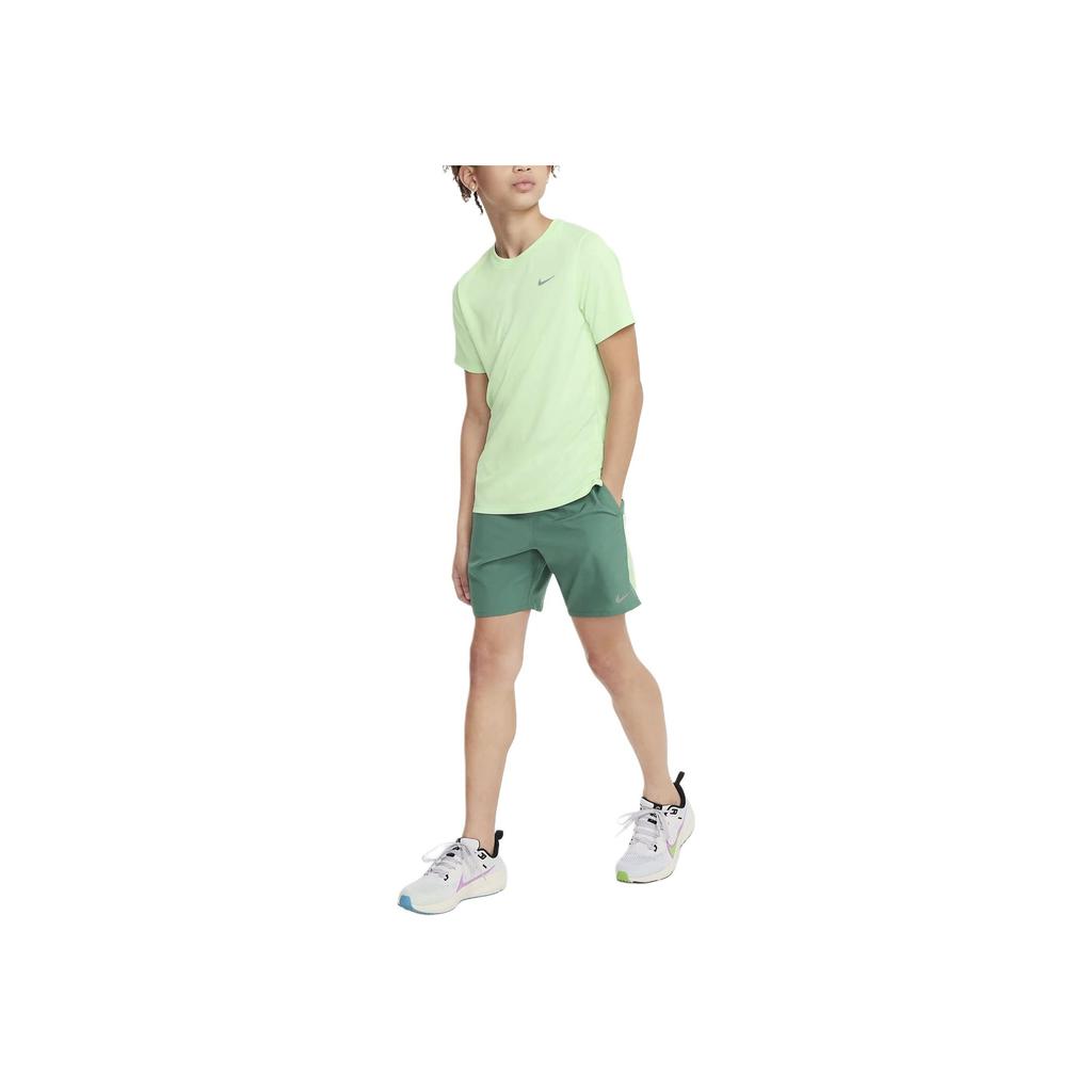 Nike Dri-FIT Challenger Solid Color Lace-Up Breathable Kids Shorts Kids shorts Green FD0238-361
