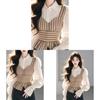 Soft Satin Striped Puffed Sleeveless Shirt For Spring Chic Womens Fashion