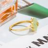 Adjustable Women's Ancient Style Plum Blossom Knot Ring with Imitation Hetian Jade – Elegant Design for Best Friends