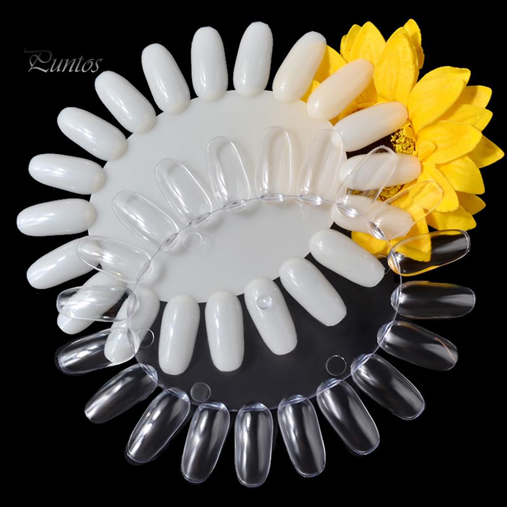 Puntos Nail Art 20 Colors Acrylic False Tip Practice Round Wheel Mould DIY Display Tool