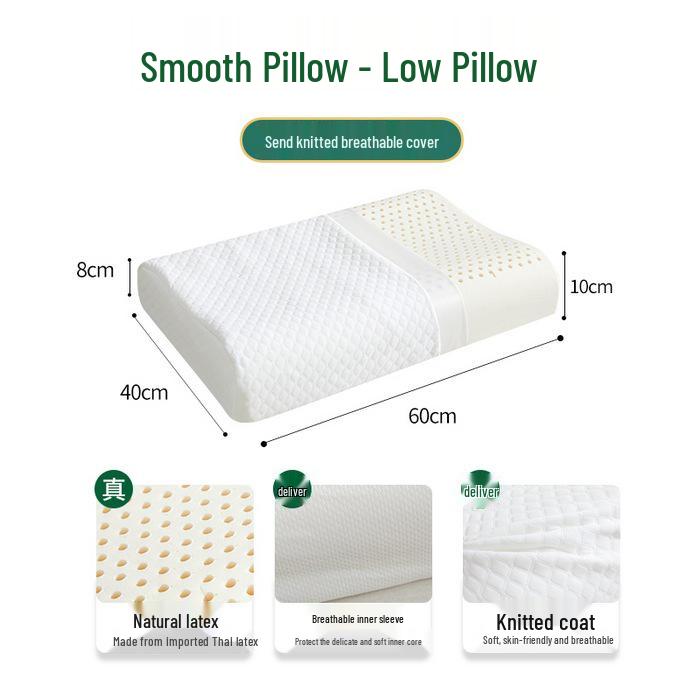 Thailand Natural Latex Neck Support Pillow - Cervical Protection Sleep Aid for Home, Dorm, and Kids
