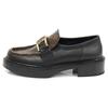 Louis Vuitton Academy Loafers 'Black With Brown Monogram And Gold Plate' Women's 1A7TXN