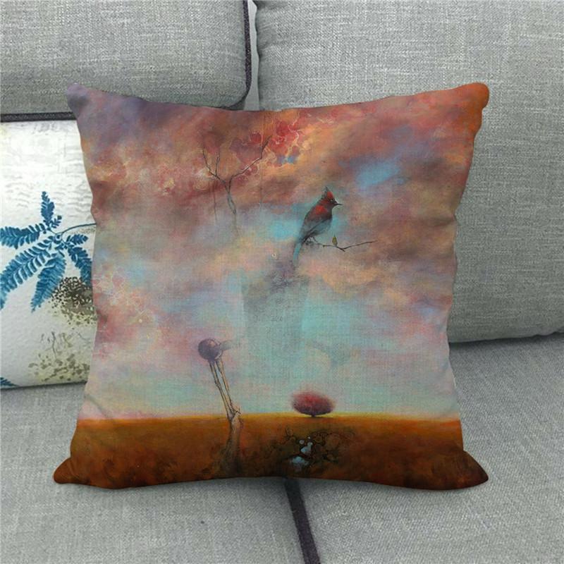 Creative Cartoon Illustration Star Map Digital Printing Short Plush Pillow Covers For Car Sofa Office Cushion Cover Home Goods