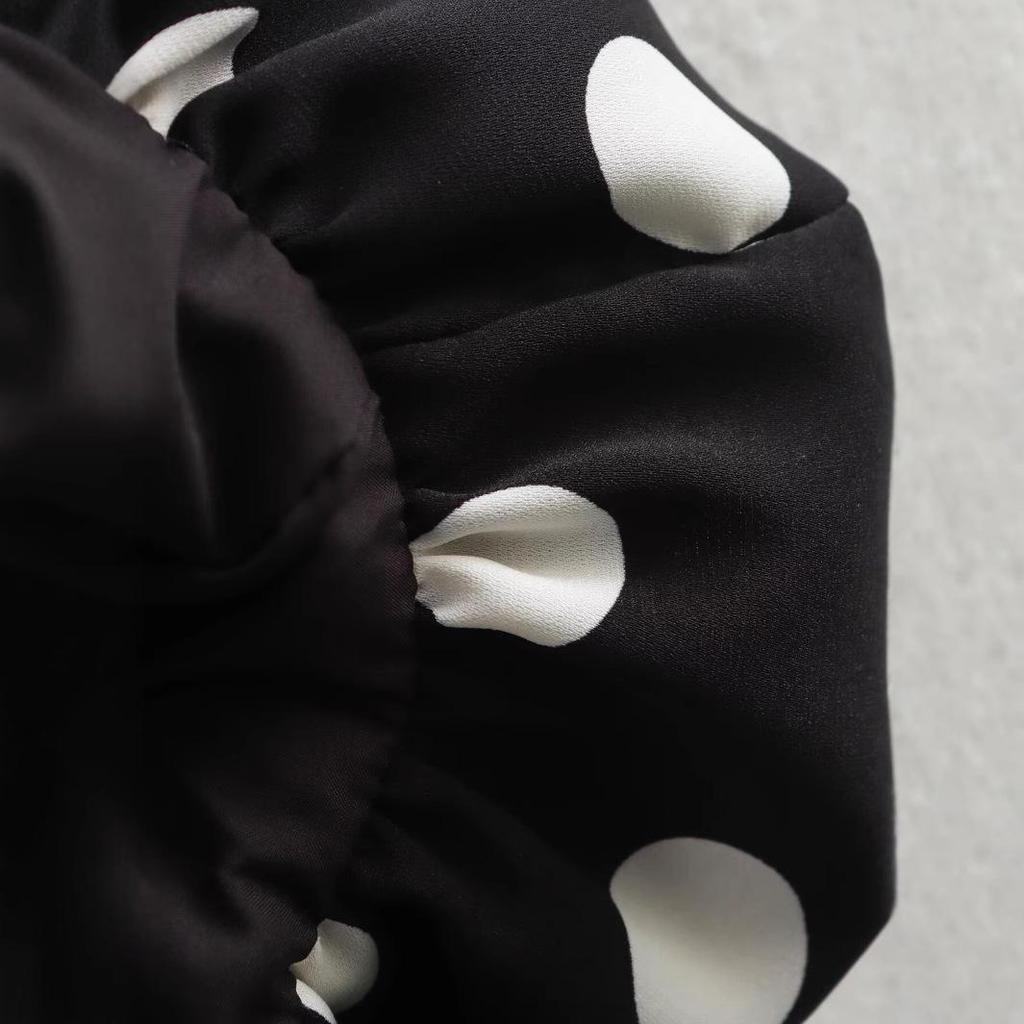 2025 Spring Women's European & American Style Polka Dot One-Shoulder Bodycon Dress