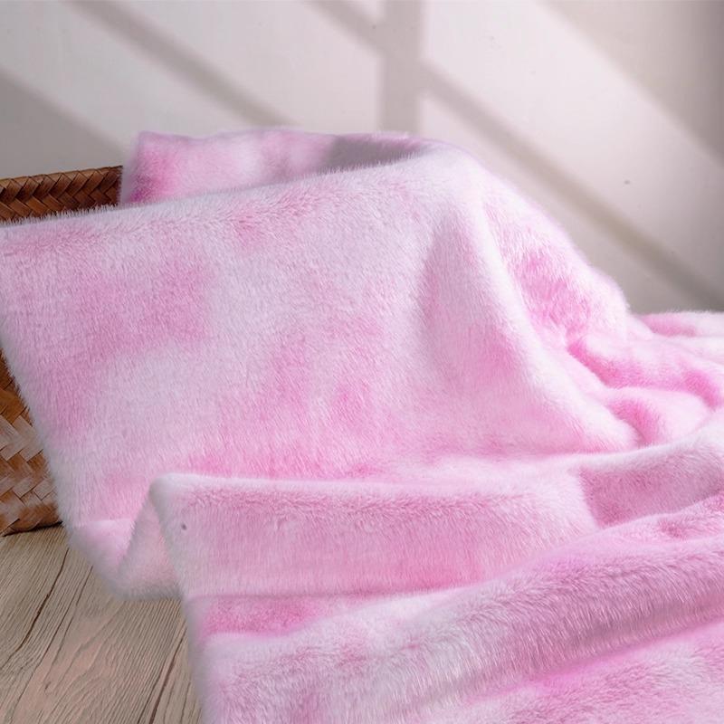 50x160cm Tie Dye Faux Rabbit Plush Fur Fabric for Toys Clothes Hats Scarf Dolls Diy Sewing Gradient Smooth Soft Rainbow Cloth