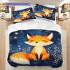Fox Pattern Bedding Quilt Set Quilt Cover Pillowcase Home Decoration Birthday Gift (1 * duvet cover + 2 * pillowcase, without core)