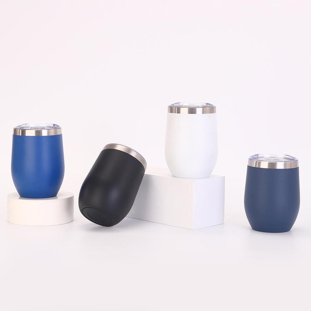 12oz Eggshell U-Shaped Stainless Steel Vacuum Insulated Cup - Customizable Red Wine Glass