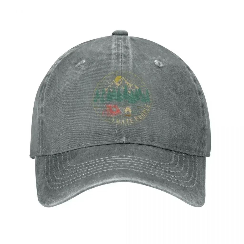 Camping Hiking I Hate People Baseball Cap Snapback Sun Hats For Men Women Humor Autism Campfire Summer Hip Hop Casquette