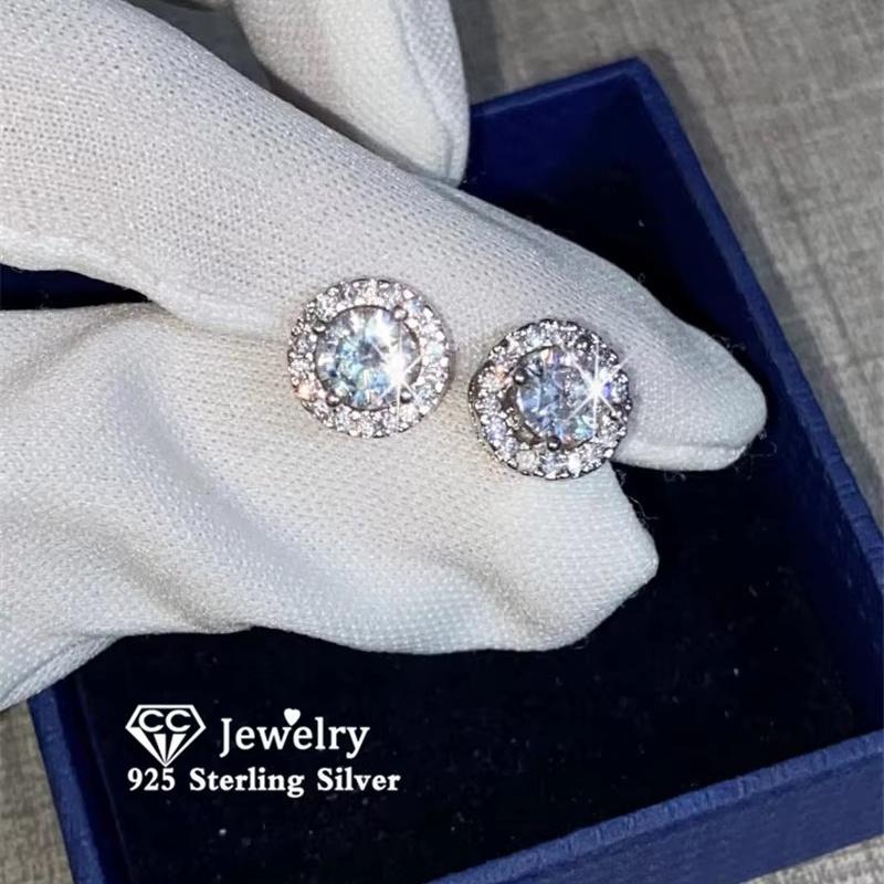 CC Stud Earrings for Women Ladies 925 Silver Needle Fine Jewelry Hot Cubic Zircon Ear Brincos Wholesale Accessories