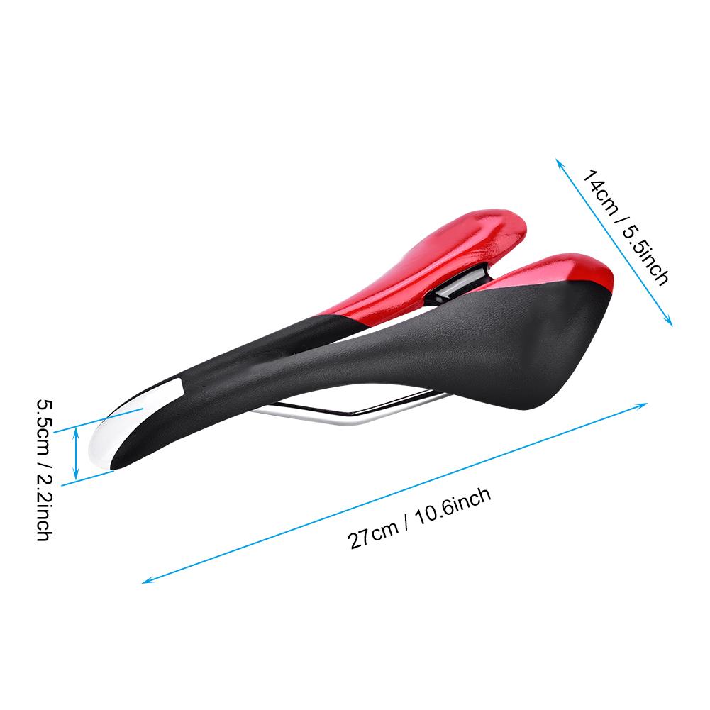 PU Lther   Cycling St Cushion Saddle For Mountain Road Bike(Red & Black)