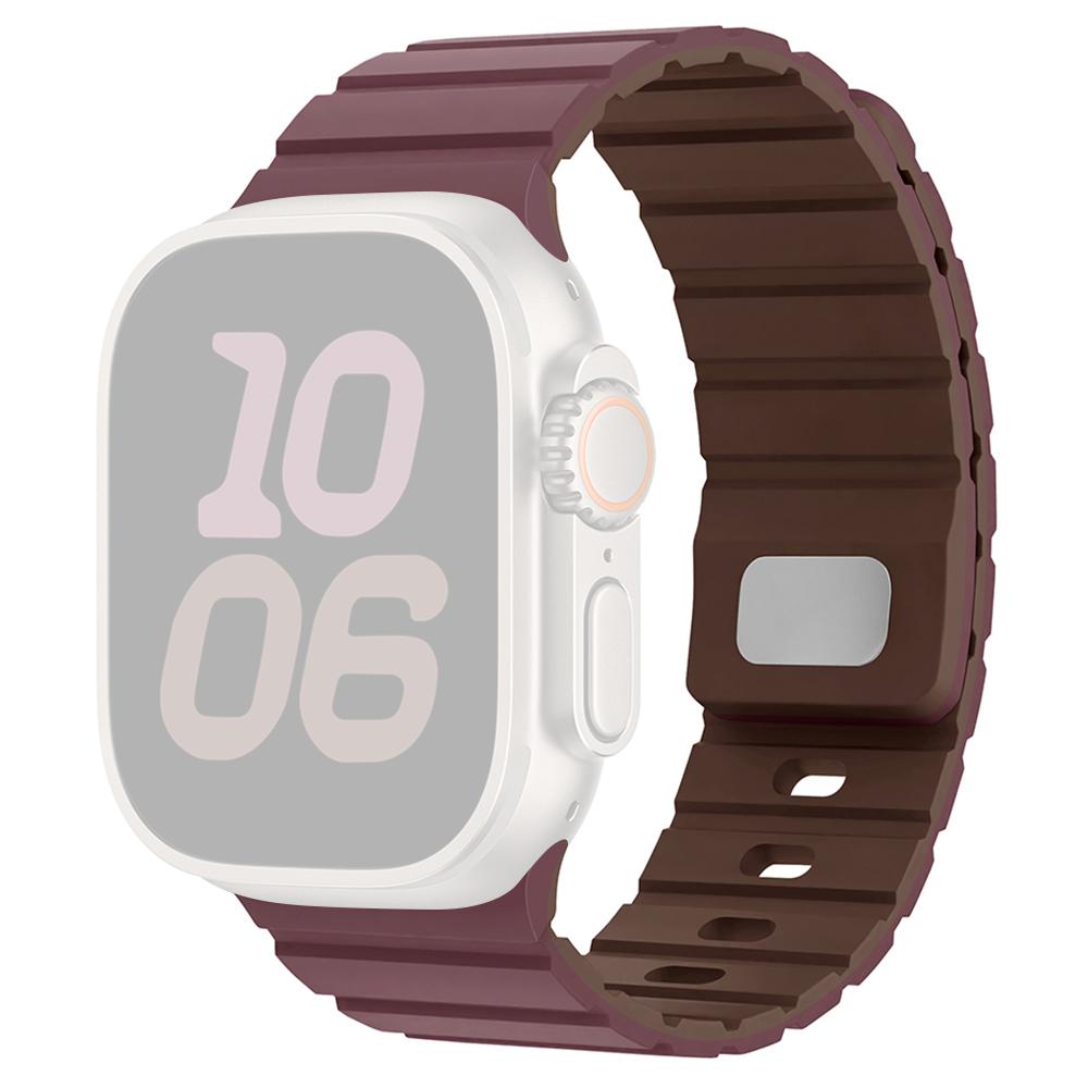 Silicone Band for Apple Watch Series 11 10 42mm/9 8 7 41mm/SE3 SE2 SE 6 5 4 40mm/3 2 1 38mm Magnetic Quick Release Strap