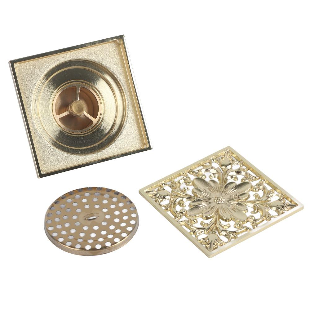 Square Bathroom Floor Drain With Strainer Antique Brass Drain Decorative Floor Drain Bathroom