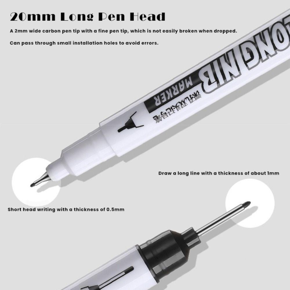 Marker de construcție 4 culori cu vârf dublu, marker pentru găuri adânci, specific pentru tâmplar