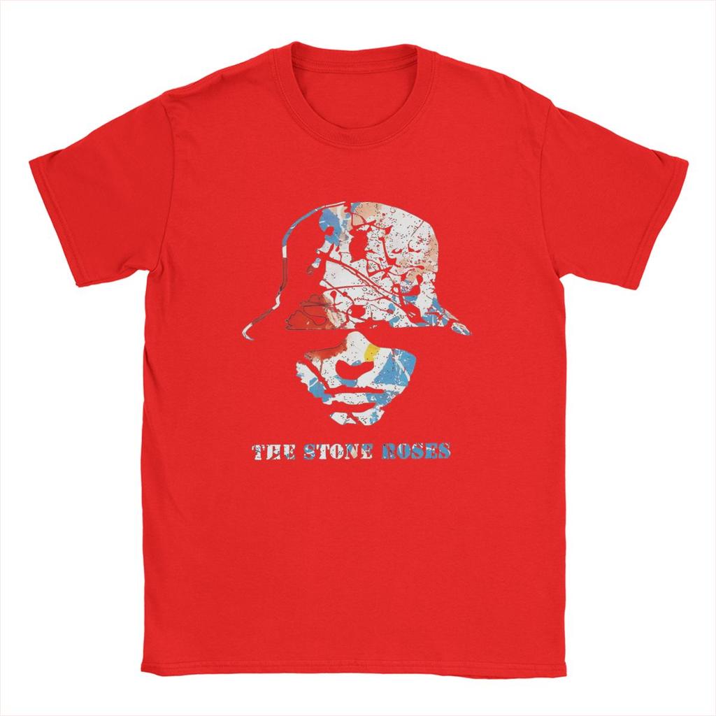 Fashion The Stone Roses Logo 1-6 T-Shirt Men O Neck 100% Cotton T Shirt English Rock Band Short Sleeve Tee Shirt Adult Clothes