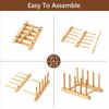 Bamboo Dish Plates Drying Rack Drainboard Storage Holder Drainer Stand Wooden Kitchen Cabinet Organizer For Plate/ Bowl/ Cup
