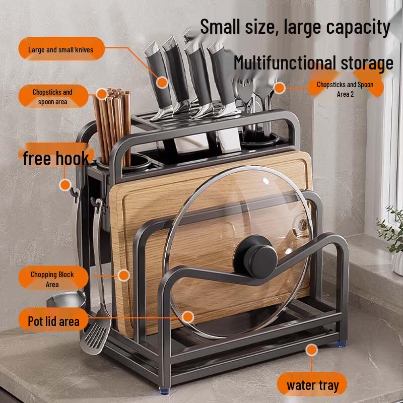 Modern Gun Gray Kitchen Organizer Rack
