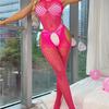 Danai Plus Size Open Crotch Erotic Stockings - Seductive Mesh Flirting Uniform Nightgown 9600