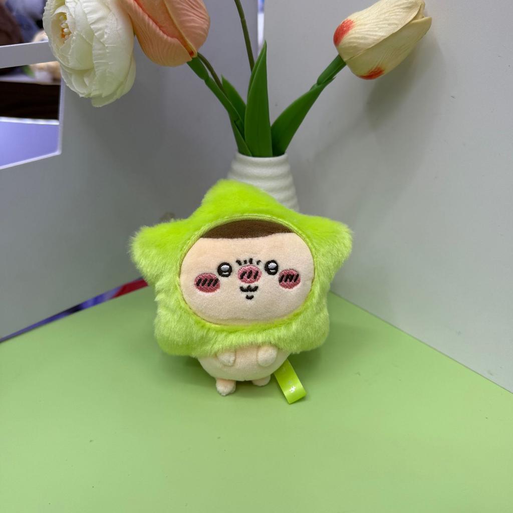 Chiikawa Plush Star Keychain Usagi Hachiware Momoga Chikawa Flying Squirrel Cute Stuffed Pendant Toy Bag Charm