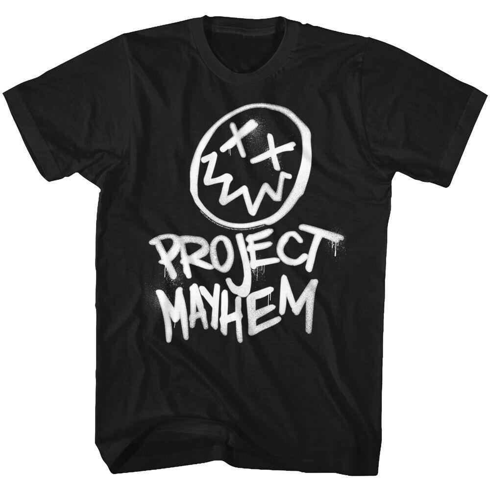 

The Fight Club Movie T-Shirt Brad Pitt Club Project Mayhem Black Cotton