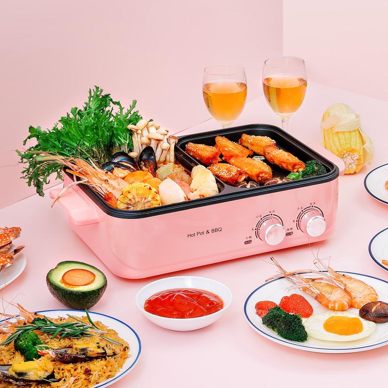 Smokeless Non-Stick Electric Grill & Shabu-Shabu Multi-Function Hot Pot