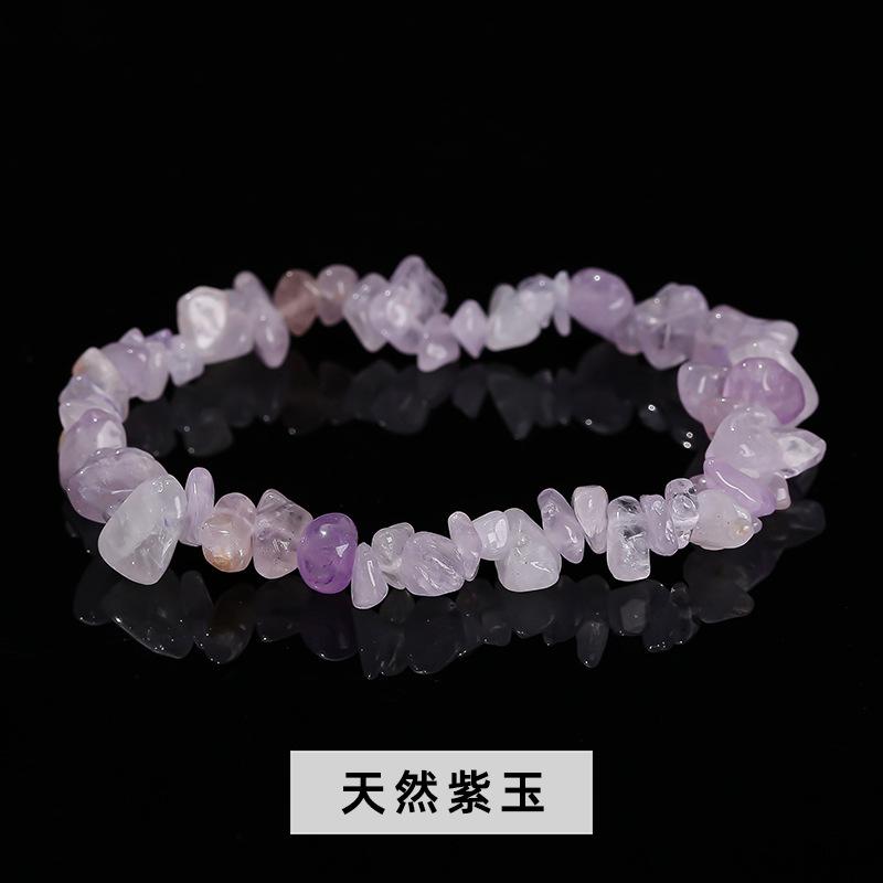 Natural Crystal Agate, Colorful Crushed Stone, Elastic Bracelet, Irregular, European and American Jewelry