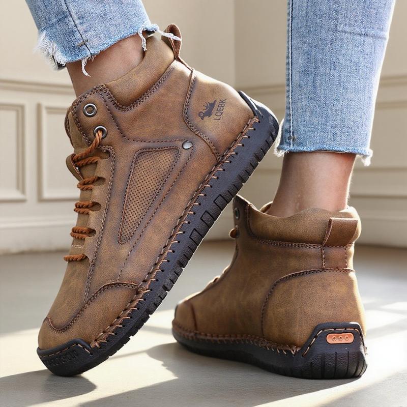 New Handmade Leather Women Shoes Casual Slip on Loafers Breathable Leather Shoes Flats Fashion Moccasins Tooling Shoes Plus Size