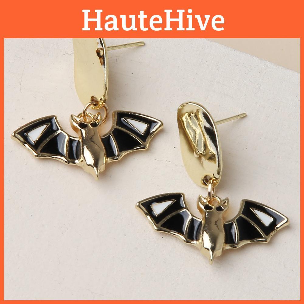 Bat Halloween Pendant Earrings With Electroplated Finish For Accessories Party