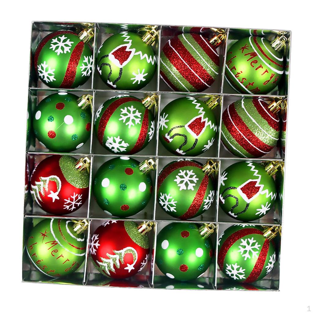 16 Stycken Julkulsdekorationer Dekorativa Julkulor Prydnader Träddekorationer för