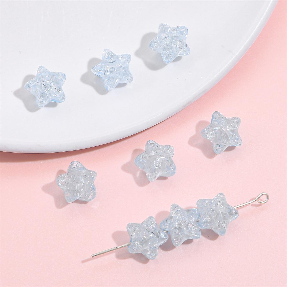 

50шт 11х11мм акриловые бусины в форме звезды с кракле для изготовления ювелирных изделий своими руками синий