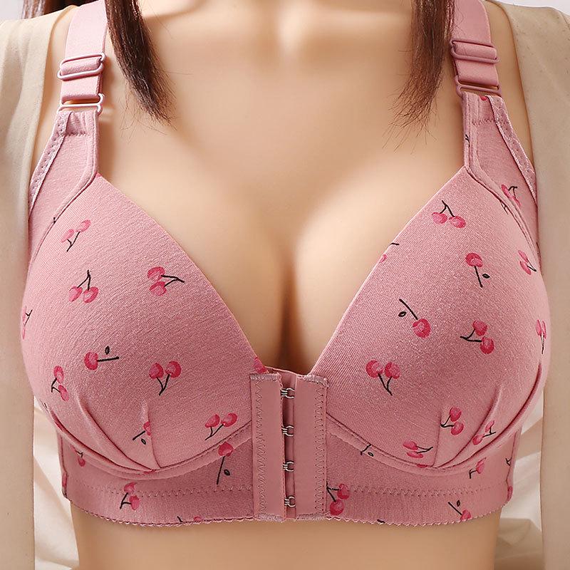 

Plus Size Nursing Bra: Printed, Front Closure, Vest Style, for Middle-Aged and Elderly Mothers. 38/85