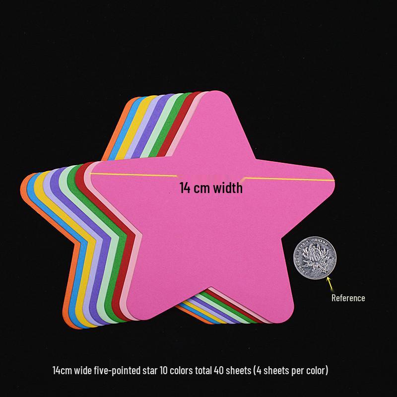 Carton colorat gros: Forme de Inimă, Stea, Floare de Prun și Rotunde pentru Origami și Meșteșuguri pentru Copii