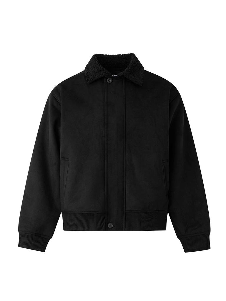 Men's Winter Lambswool Lapel Jacket – Warm, Thick, and Loose Korean Style Cotton Coat