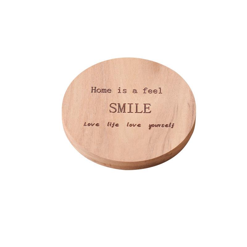Acacia Wood Heat-Resistant Coaster for Tea Ceremony or Glass Cups - Customizable with Logo 8CM Acacia Wood Coaster (Raw Wood)