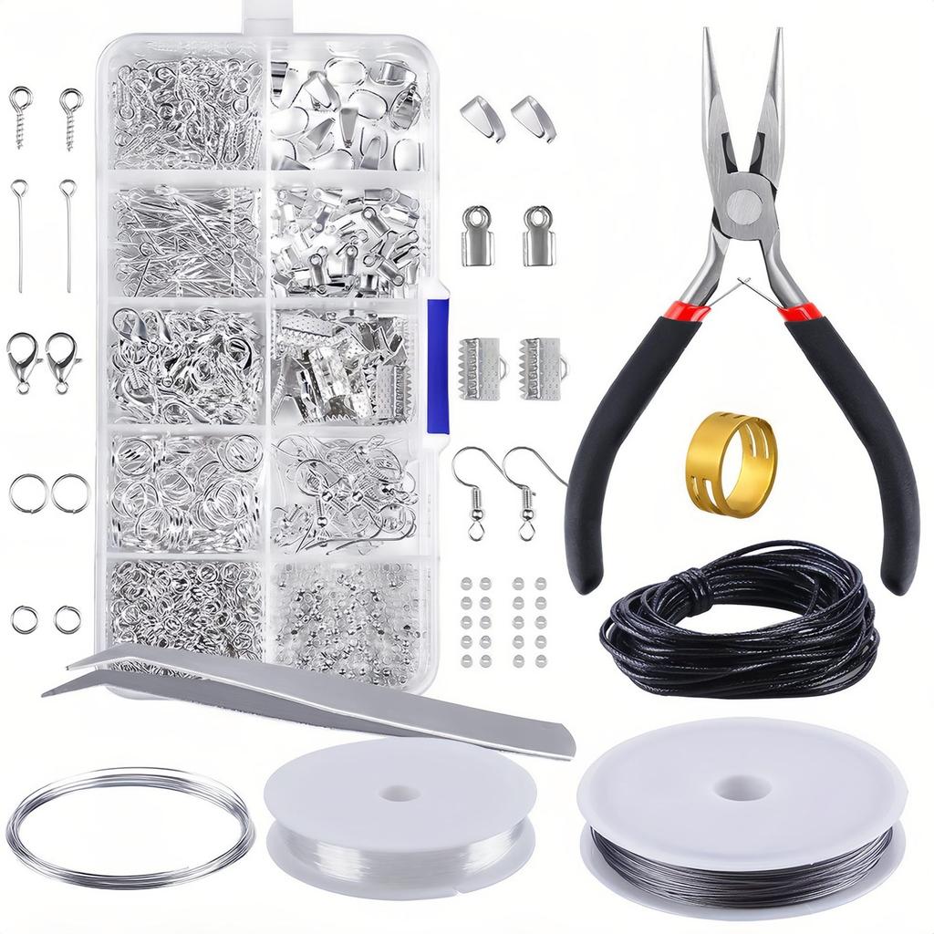 Schmuck DIY Metallanhänger & Zubehör Set mit Karabinerverschluss und Biegeringen