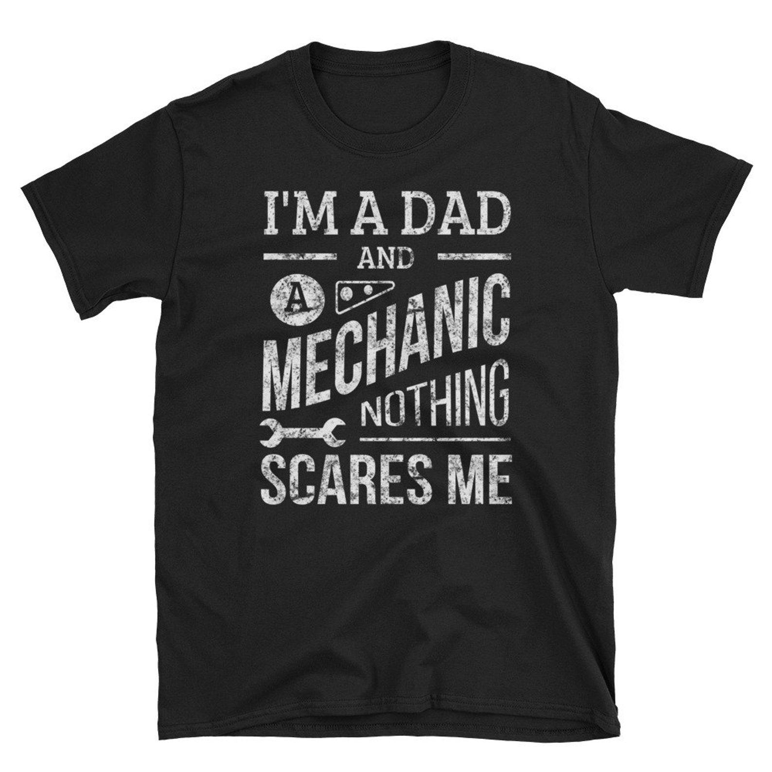 Dad Mechanic Funny T Shirt Fathers Day Gift Car Mechanic Tee Shirt S