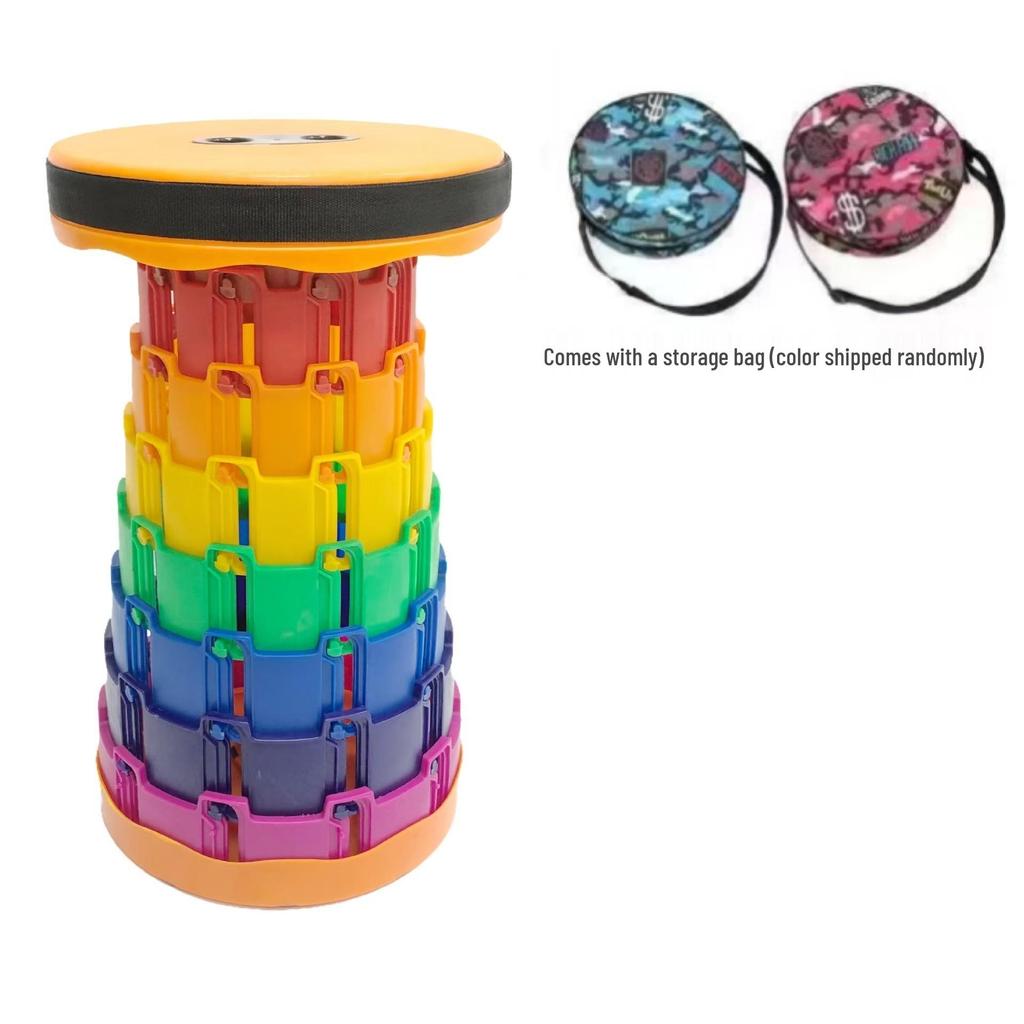 Adjustable Telescopic Portable Folding Stool for Outdoor Travel & Camping