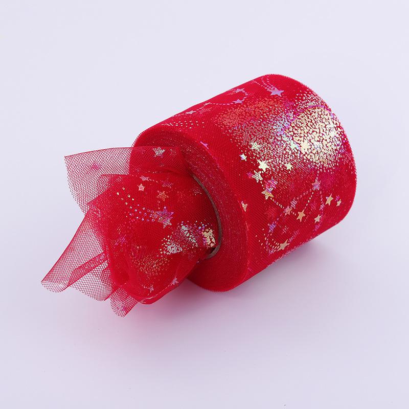 Rainbow Love Heart Tulle Ribbon for Crafts Gift Diy Package Wrap Decorative Ribbons Love Stars Lace Christmas Decor