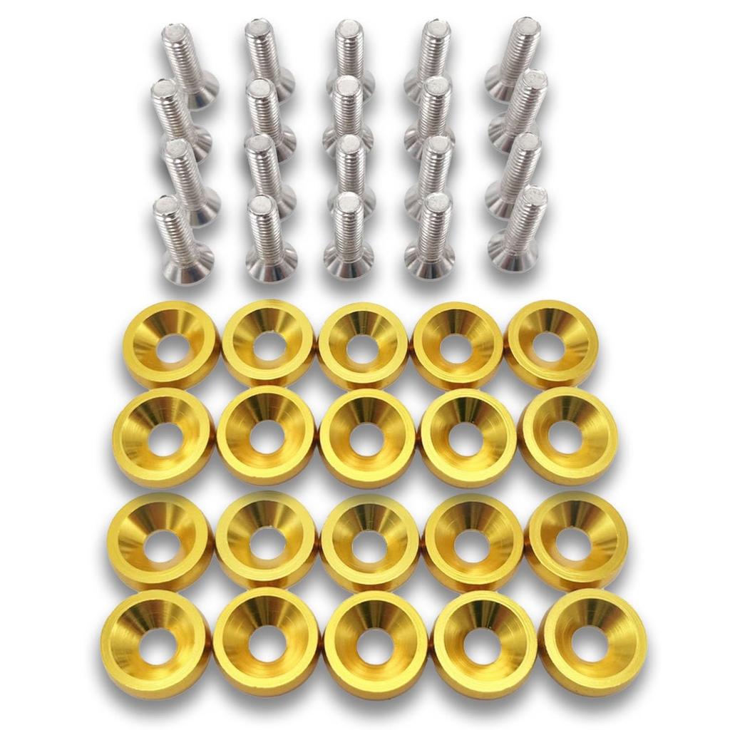RIZES Schraube, Autoschraube, Kennzeichenschraube, Unterlegscheibe, M6, 0,8 Zoll (20mm), Mini