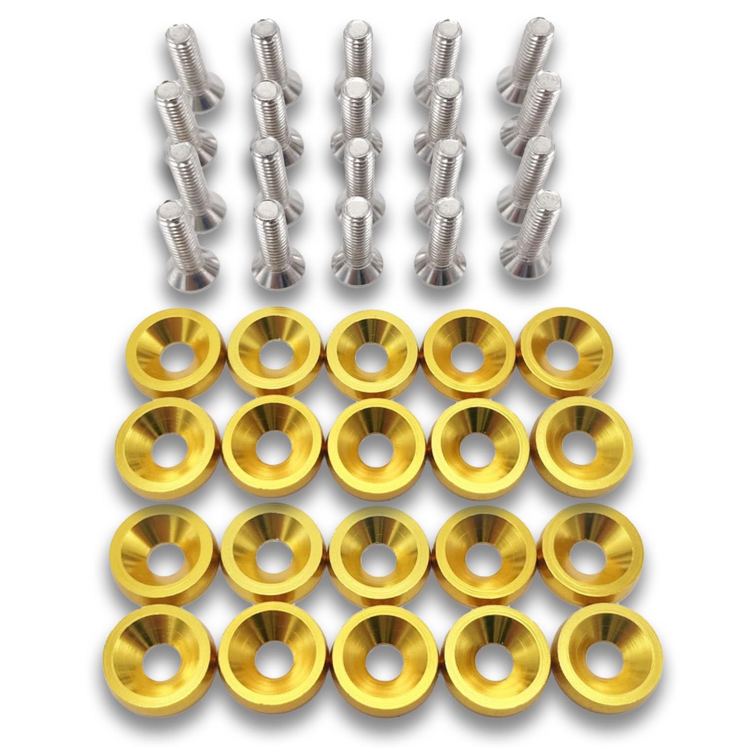 

RIZES Bolt, Car Screw, License Plate Bolt, Washer, M6, 0.8 inches (20 mm), Mini золотий