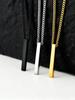 Hiphop Vertical Necklace for Men Boys,Stainless Steel Long Bar Pendant,Classic Punk Jewelry Gift