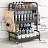 3-Tier Black Kitchen Countertop Organizer Rack
