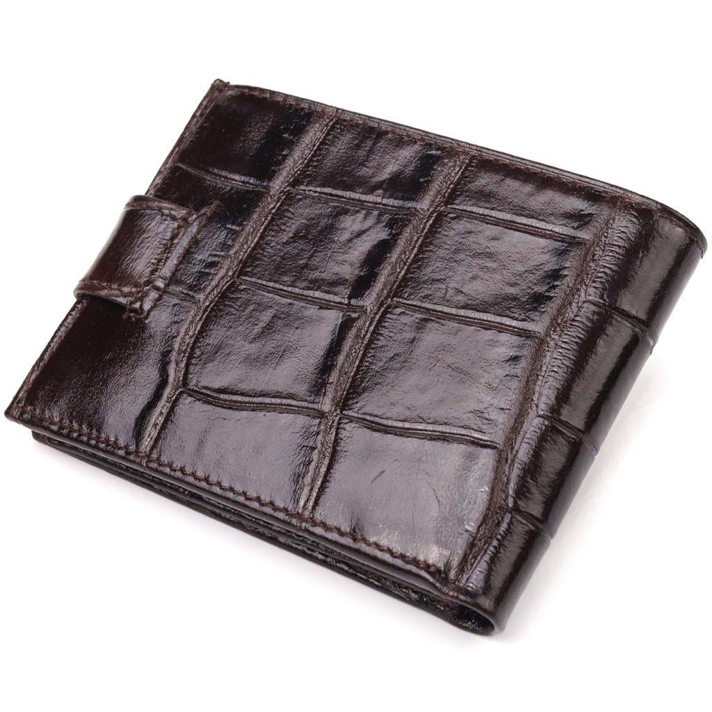 Reliable Men's Wallet Made of Genuine Textured Leather CANPELLINI Purse 21516 Brown