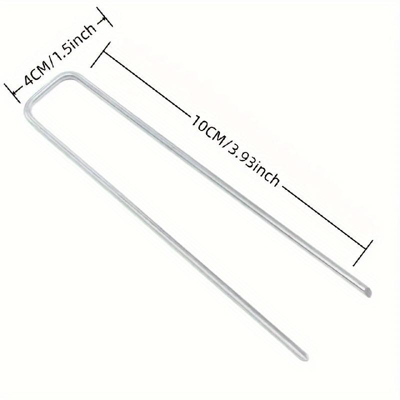 25Pcs/Pack Garden Peg Silver Metal U-Shape Garden Staple Garden Ground Nail Film Fixed Pegs Gardening Fixing Tools Film Peg